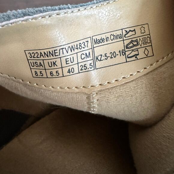 Vionic Anne Womens 8.5 Leather Suede Ankle Bootie Faux Snakeskin Block Heel - Picture 8 of 9